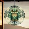 Laser Cut Metal Owl Wind Chime with 360 Degree Rotating Holographic Design Weather Resistant Outdoor Indoor Hanging Decor No Electricity Needed