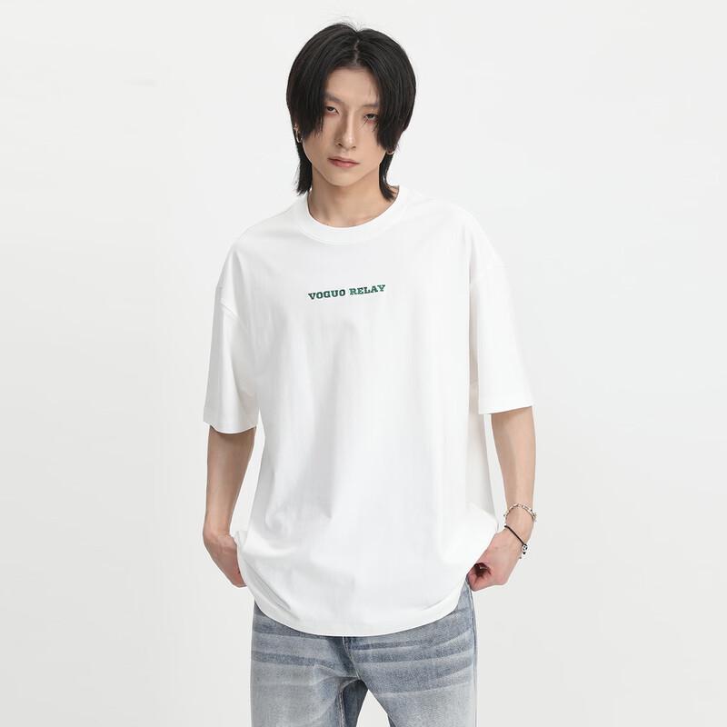 VOGUO RELAY Embroidered Logo Short Sleeve T-Shirt L