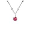 Stainless Steel Vacuum-Plated Birthstone Rhinestone Necklace for Women - Fashionable European & American Style