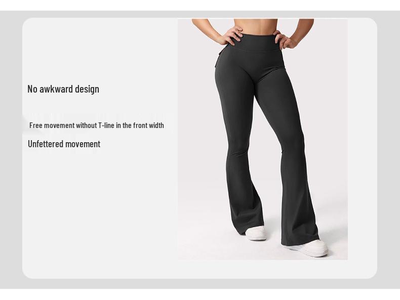 Custom Outdoor Peach Yoga Flare Pants - Stylish, Pocketed, Sport & Workwear for Women