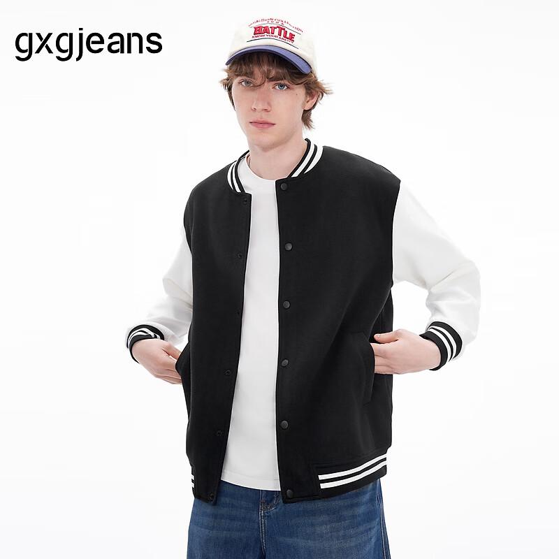 gxgjeans Men s Color-Block Baseball Jacket XL