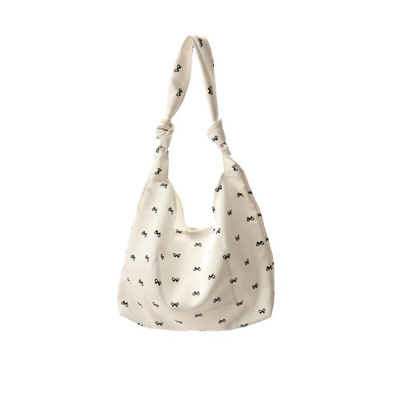 Niche Design Women's Bow Canvas Foldable Tote - 2024 Fashion