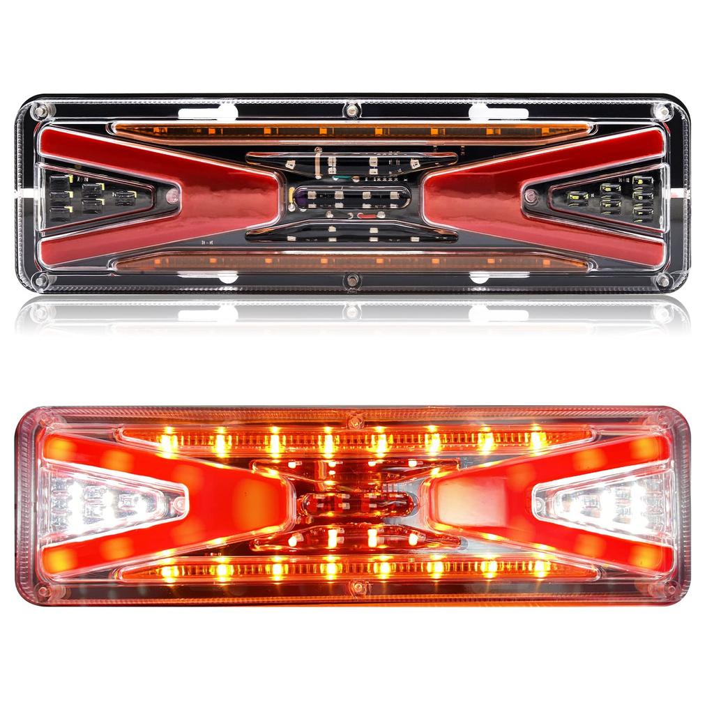 Truck Tail Light 24V LED 4 Colors Constant Turn Signal Yellow Brake Light DRL Red and Blue Back Reverse Light White Trailer Flowing Turn Signal Brake