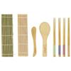 Kit de sushi - EXZACT - Ensemble 8 pièces - Tapis en bambou - Pagaie et épandeur de riz - Baguettes incluses