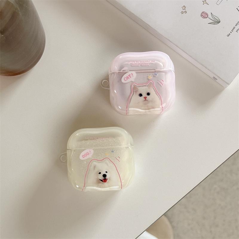 Cute cat and dog suitable for AirPods4 Apple Bluetooth wireless earphone case 2/3 generation pro2 protective case female