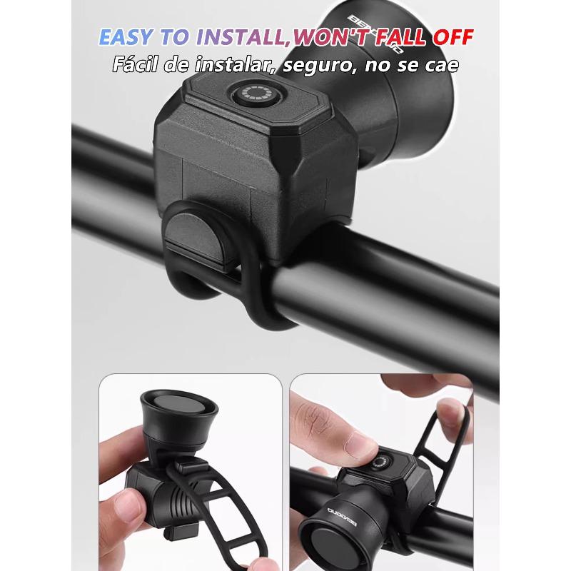 USB Rechargeable Electronic Bike Horn - Waterproof Bicycle Bell for Mountain Bikes & Scooters,Cycling Safety Accessories