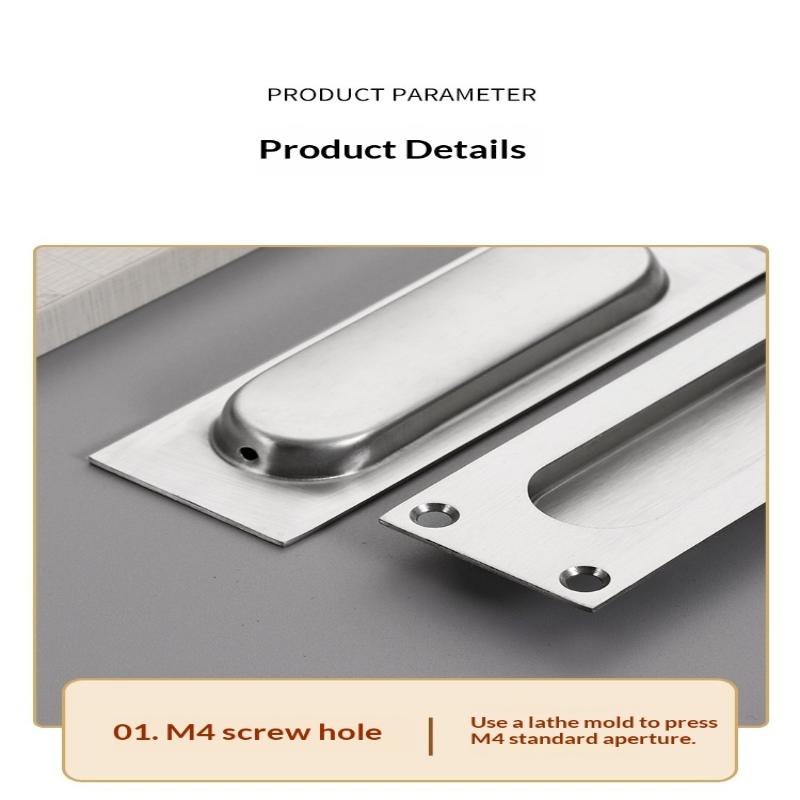 Poignée cachée en acier inoxydable Poignée de porte coulissante intégrée Poignée de tiroir de porte coulissante intégrée Poignée Noir Or Bronze