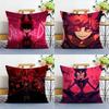 Anime H-Hazbin Hotel Alastor Pillow Case Square Double‑Sided Print Cushion Case For Sofa Home Bedchamber Decor Gift