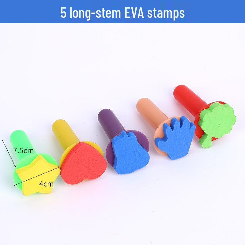 "Kids' Art Sponge Set: EVA Stamps, DIY Early Education, Graffiti Rollers & Painting Brushes"