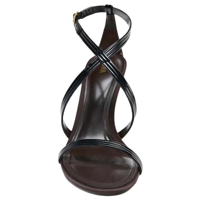 Zara Pu Comfortable Vintage One Strap Sandals 10Cm Women Sandals Black 1343610800