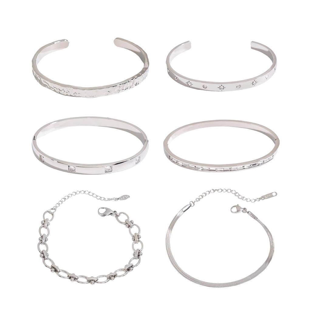 Stainless Steel Bangle Adjustable Wristband Lightweight Comfortable Bracelet Accessory For Casual Or Formal Wear