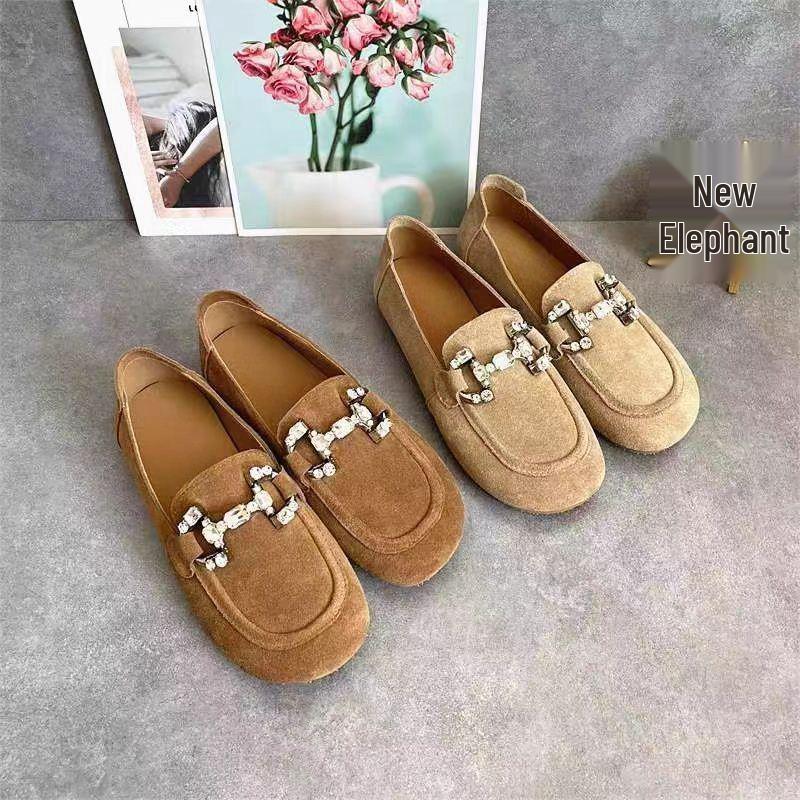 2025 Spring Women's Retro Suede Soft Sole Loafers - Versatile Round Toe Flats