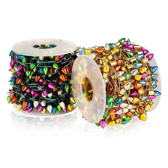 Барвиста гірлянда з лампочок Різдвяна міні-фальшива світлова струна Пластикова гірлянда з намистин з лампочки Прикраса DIY Dollhouse Party Wedding Decor