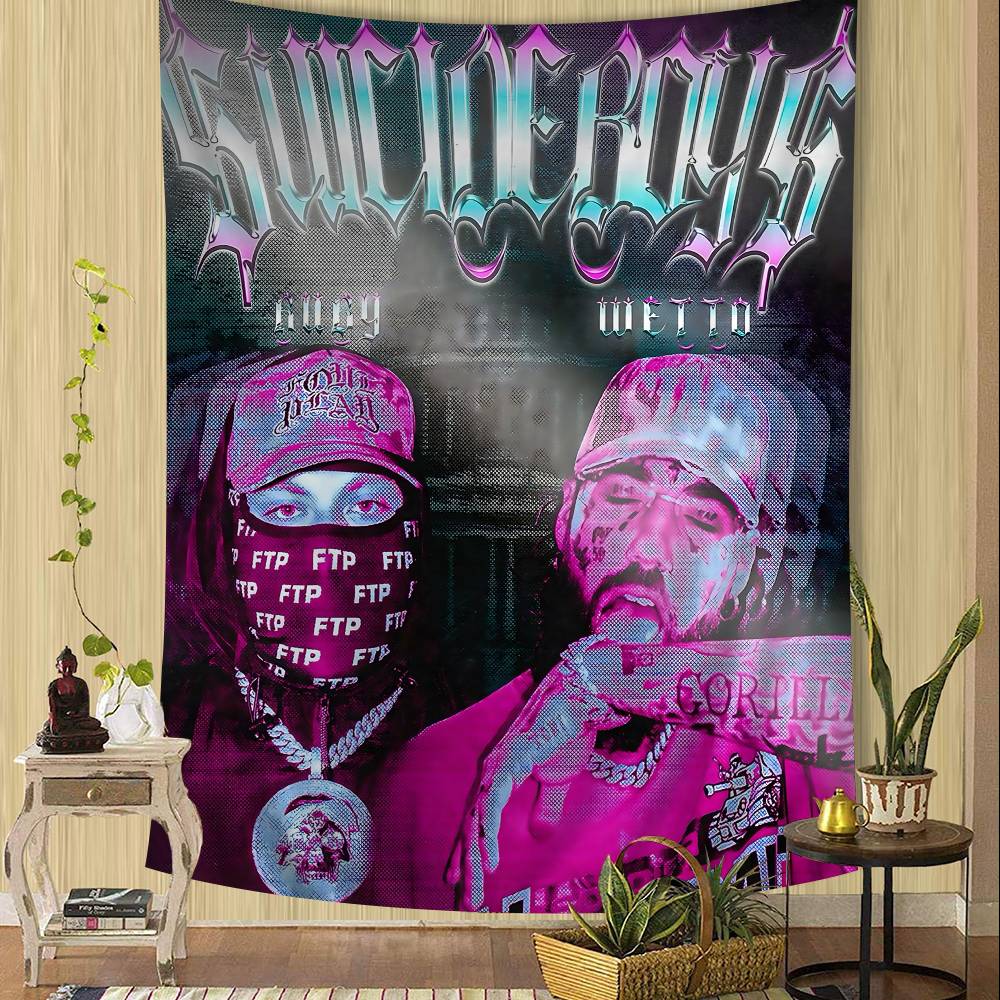 

Singer SSuicideboy Anime Tapestry Indian Buddha Wall Decoration Witchcraft Bohemian Hippie Wall Hanging Sheets 74x94cm(29x37in)