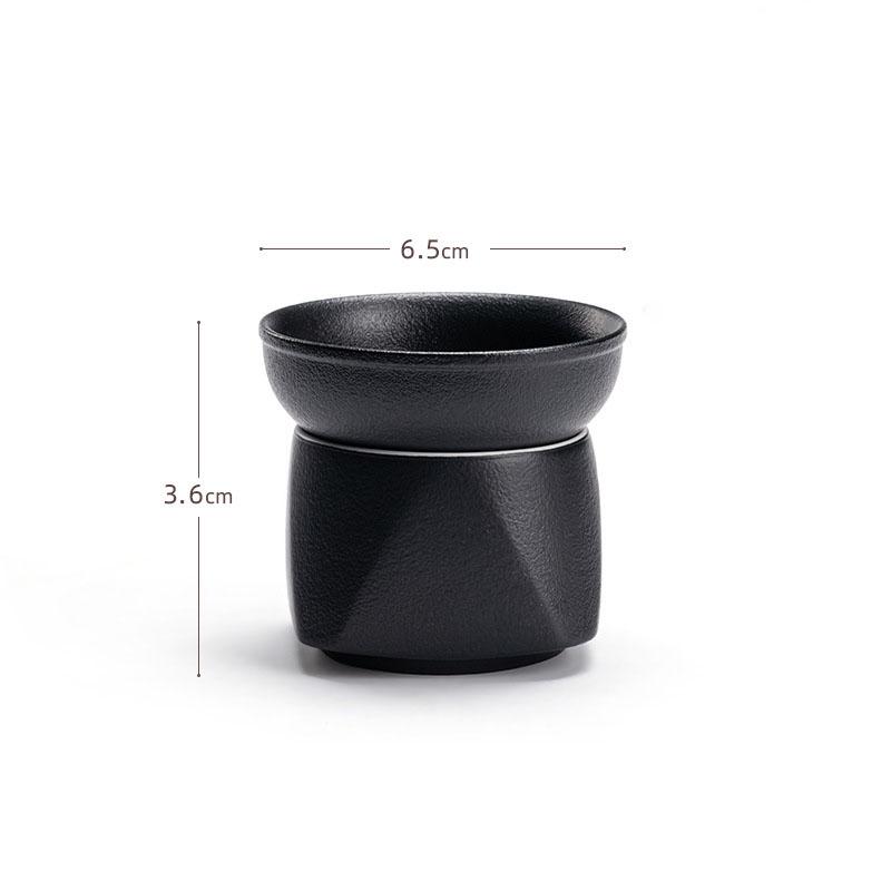 Japanese Black Pottery Tea Strainer Ceramic Tea Leak Tea Separator Tea Strainer Tea Infuser Creative Kung Fu Tea Set Accessories (as the picture,6.5x3.6cm)
