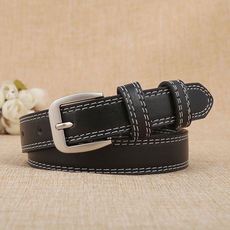 

1Pc Women Belt Vintage Small Black Brown Casual Pu Leather Belt For Student Korean Style Retro Belt чёрный