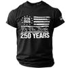 Mens Short Sleeve Crew Neck T Shirt with We The People 250 Years 1776 2026 Flag Graphic Print Casual Fit Top