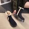 Fashion Winter Warm Cotton Women Ankle Boots Chunky Platform Heels Punk Height Increase Plush Short Booties Shoes Zapatos Mujer