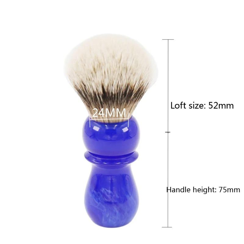 YAQI 24MM Blue Handle Silvertip Badger Hair Mens Shaving Brush Facial Beard Cleaning Appliance Solid Color Shaving Brush