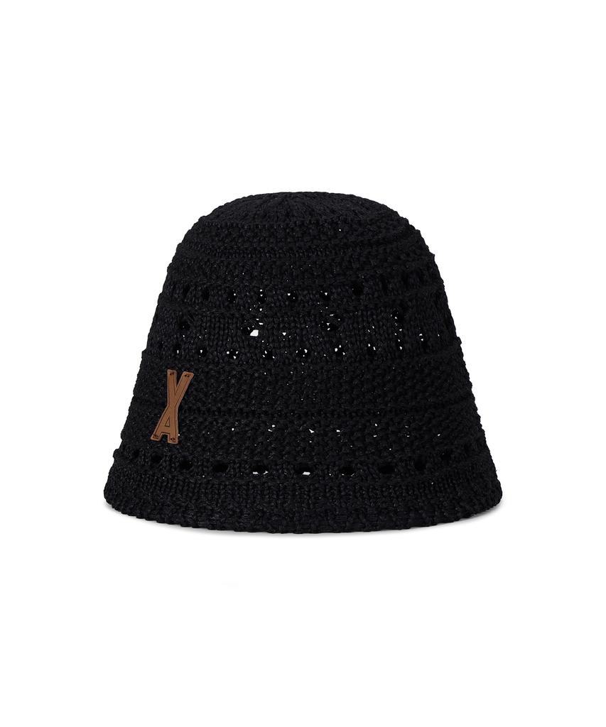 Bajal Va Patch Soft Knit Bucket Hat Black