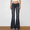 Vintage Y2k Flared Jeans Retro Button-up Low Rise Casual Denim Pants Harajuku 2000s Trousers Basic Aesthetic Mom Jeans