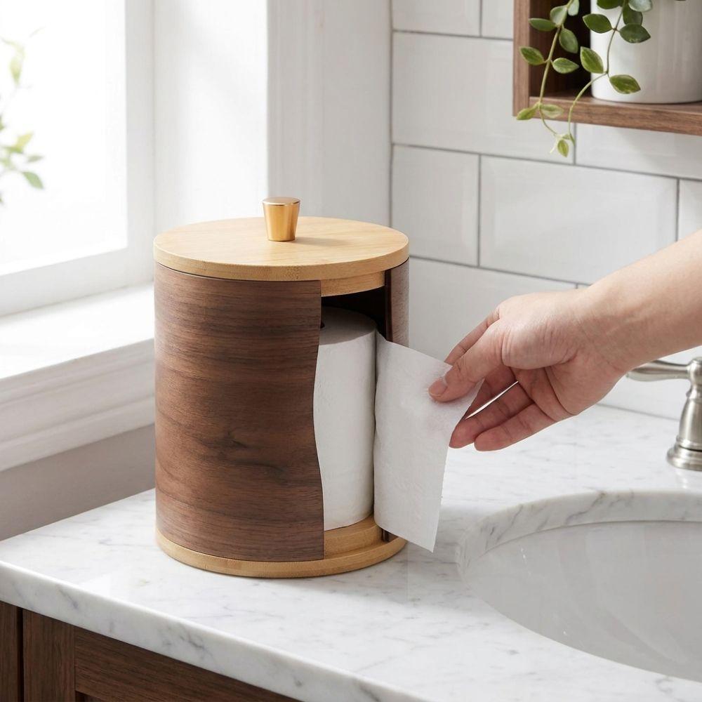 Dispensador de Papel Higiénico Retro Minimalista Portarrollos de Papel Higiénico Creativo Caja de Pañuelos de Escritorio Oficina