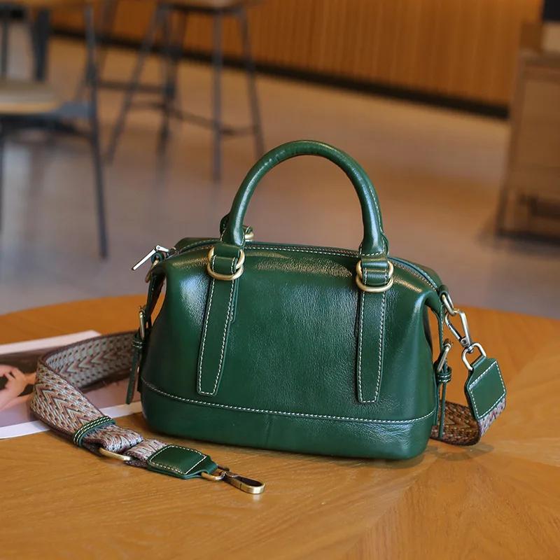 Women's Genuine Cow Leather Shoulder Bags Female Natural Cowhide Bost Handbags Ladies Fashi Designer Luxury Crossbody Bag