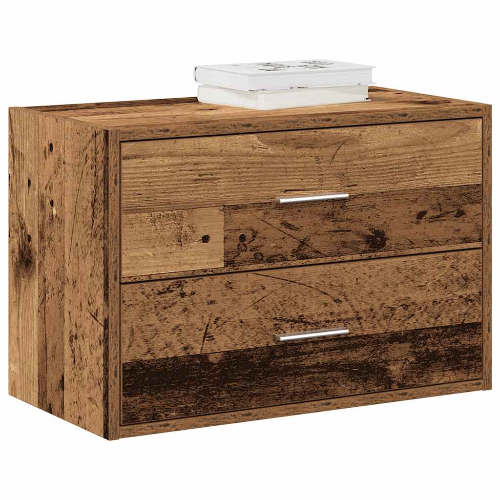 Vidaxl Szafka Z 2 Szufladami, Stare Drewno, 60X31X40 Cm