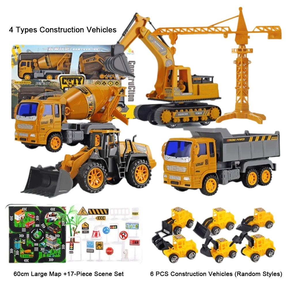 Alloy Material Fire Truck Model Plastic Construction Mixer Truck  Home Use