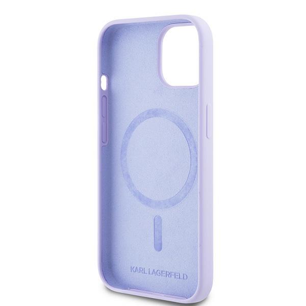 Karl Lagerfeld Klhmp15Sscmkcrhu Iphone15 6.1 Fioletowy/Purple Hardcase Silicone Karl&Choupette Heads Ring Magsafe