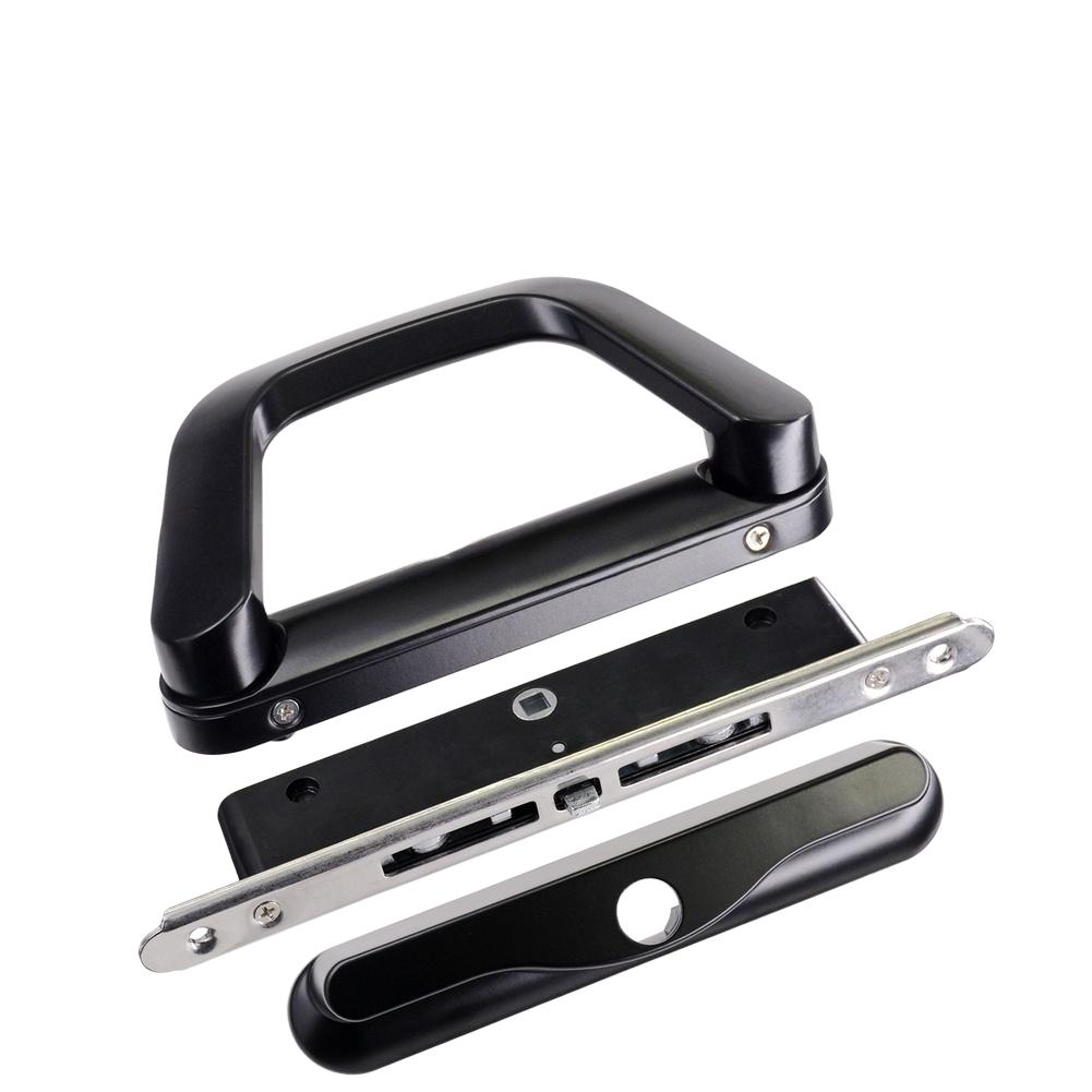 176x88x124mm Sliding Door Lock Zinc Alloy Handle Surface- Mount Key Box Mechanism Black White Finish Balcony Patio Hardware Tool
