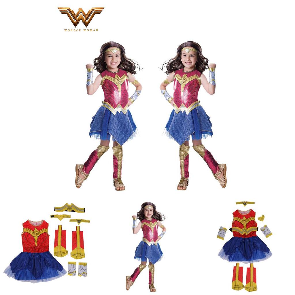 Wonder Woman Cosplay Costume For Kids Halloween And Party Suit For Girls
