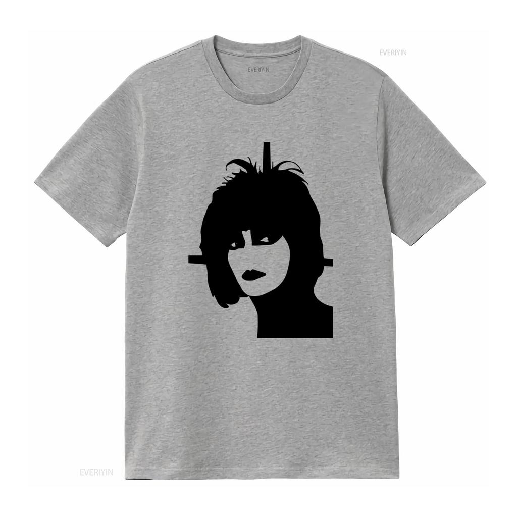 Mens Siouxsie Sioux Silhouette Punk Banshees T Shirt Vintage Washed Top For Everyday Wear Versatile Stylish Designer Clothes