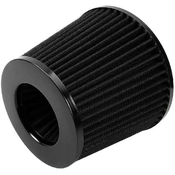 Black 3" Inlet High Flow Clamp-On Cold Air Intake Filter Cleaner 76Mm Cone Replacement Dry Air Filter