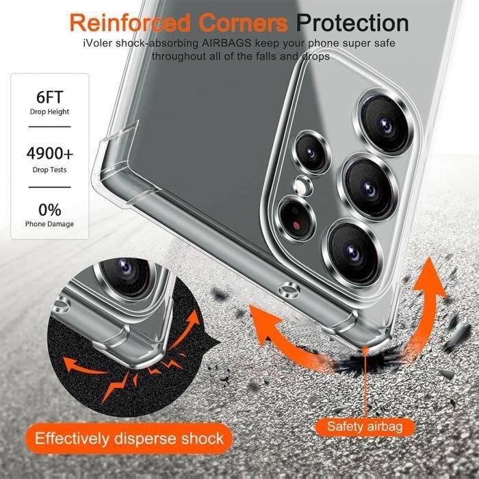 Coque pour samsung galaxy s25 ultra - protection silicone antichoc transparent + 2 verres trempés