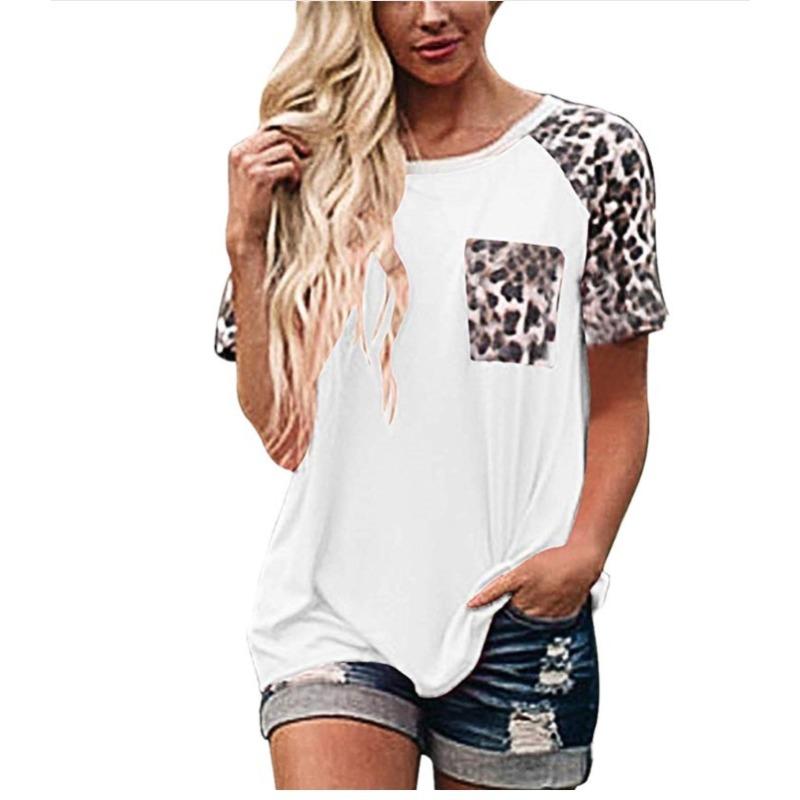 JPNTKY Women's Fashion Casual Short Sleeve O-Neck Blouses & Shirts