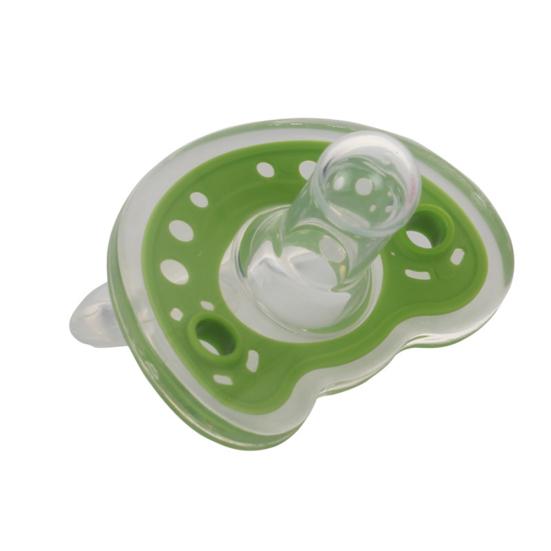 Sucette factice en Silicone souple pour nouveau-né, tétine à tête ronde et plate