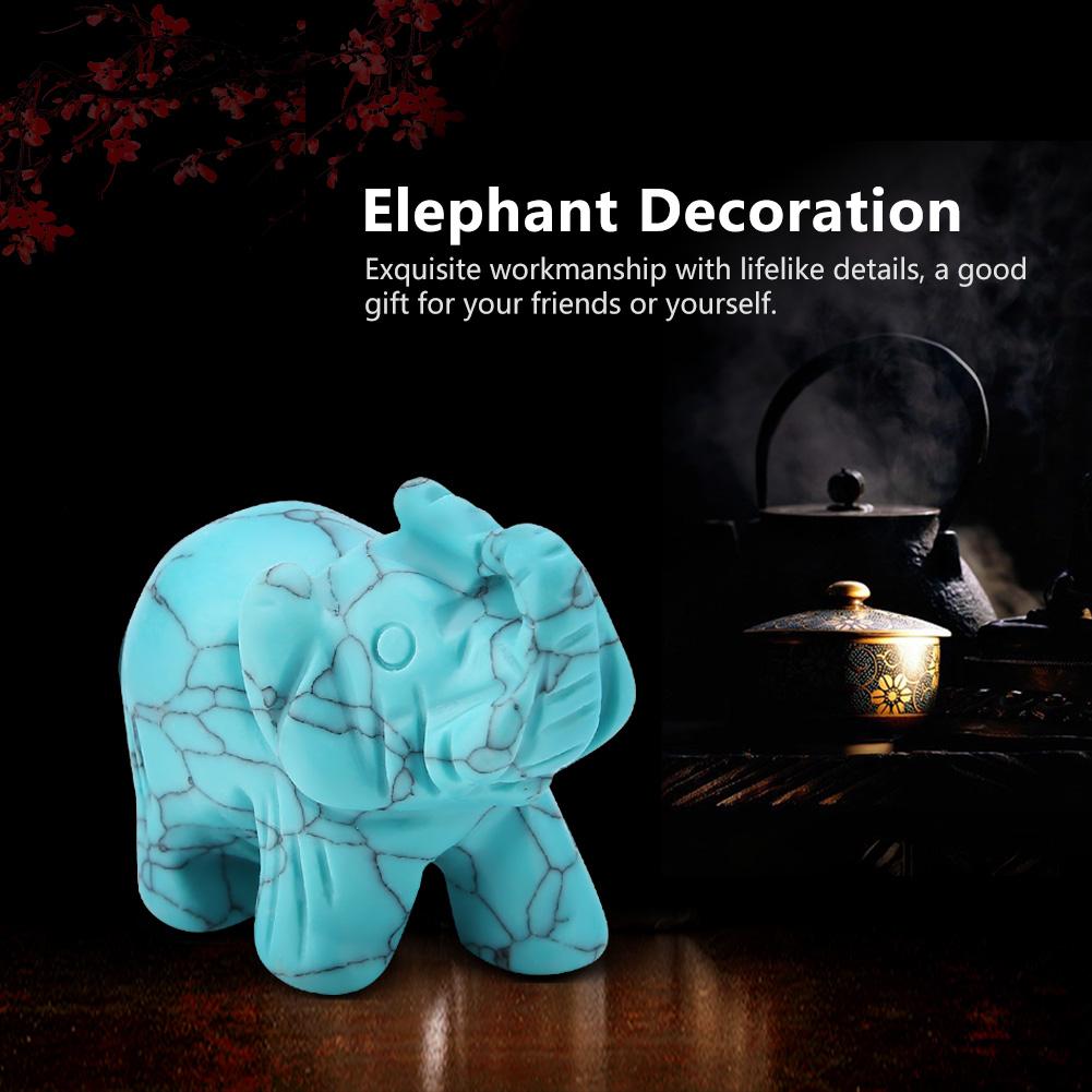 1.5inch Natural Stone Carved Elephant Crystal Figurine Home Decoration Furnishing Article (#02)