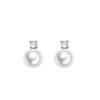 Elegant Pearl Necklace and Earring Set , Light Fashion Jewelry for Women , Electroplated Geometric Design