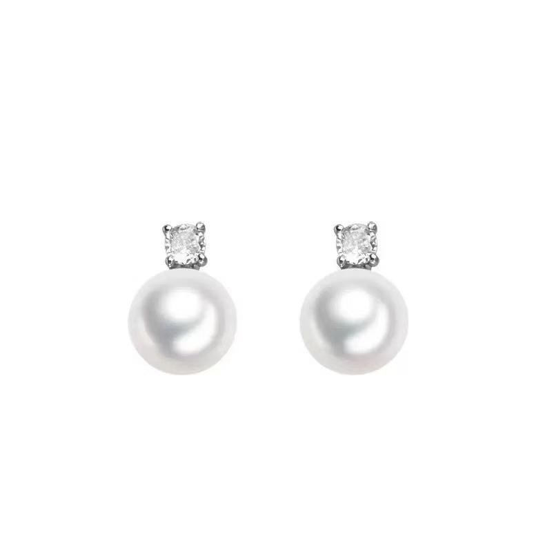 Elegant Pearl Necklace and Earring Set , Light Fashion Jewelry for Women , Electroplated Geometric Design