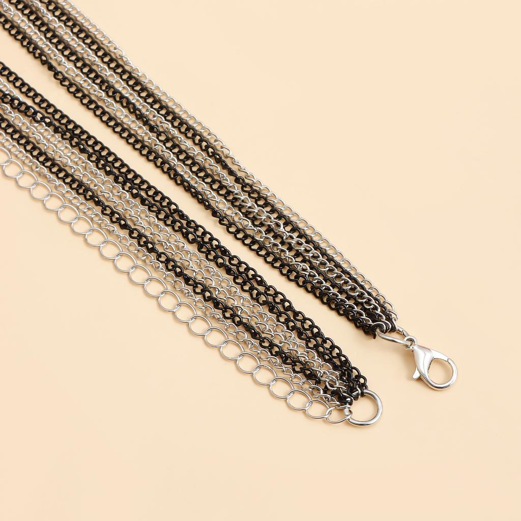 Necklace 1PC Crystal Diamond-encrusted and Fashionable Women's Multi-layer Collarbone Chain Retro Long Tassel Women's Light Luxury Accessories