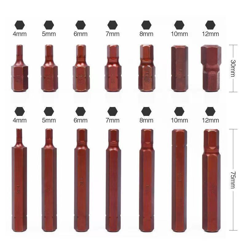 15PCS 1/2‘ Drive Hex Bit Sockets H4/5/6/7/8/10/12 Metric Screwdriver Bit Sockets Hand Tool Socket Joint Hexagonal