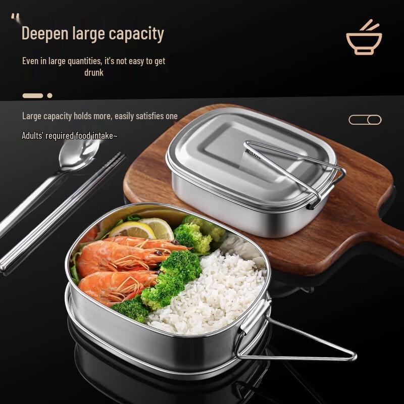 Classic 304 Stainless Steel Single-Layer Lunch Box