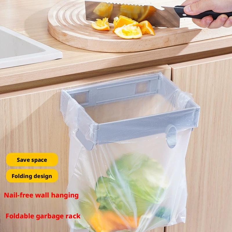 1pcs Garbage Hanging Bag Kitchen Trash Storage Rack Bag Hook Scouring Pad Dry Shelf Holder Kitchen Organizer Dish Rack