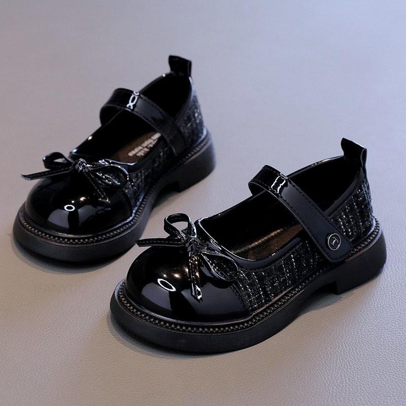 

Spring Autumn Children s Leather Shoes with Bowknot Versatile Girls Fashion Mary Jane Shoes Causal Patchwork Kids Princess Shoes 26(Insole 16.2cm)
