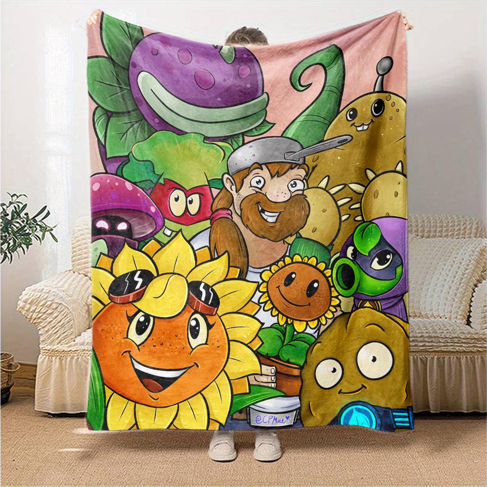 Plants Vs. Zombies Blanket Soft Warm Cozy Suitable for Bedding Seaside Livingroom for All Occasions Modern Style Birthday Christmas Gift Blanket
