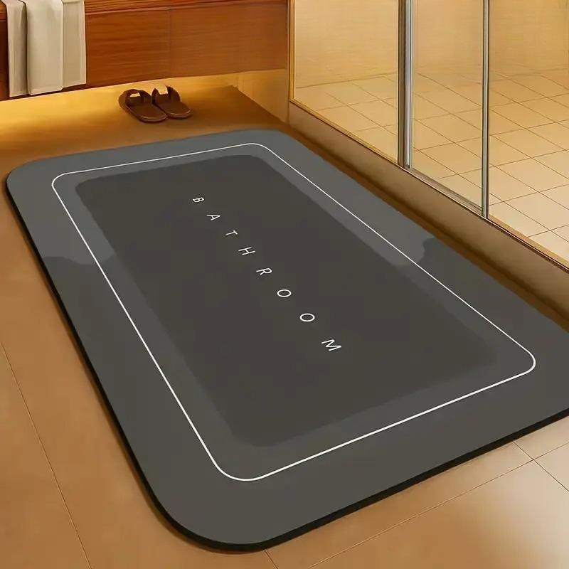 Non-Slip Bathroom Absorbent Diatomite Mat, Soft and Super High Quality Quick-Dry Shower Rug