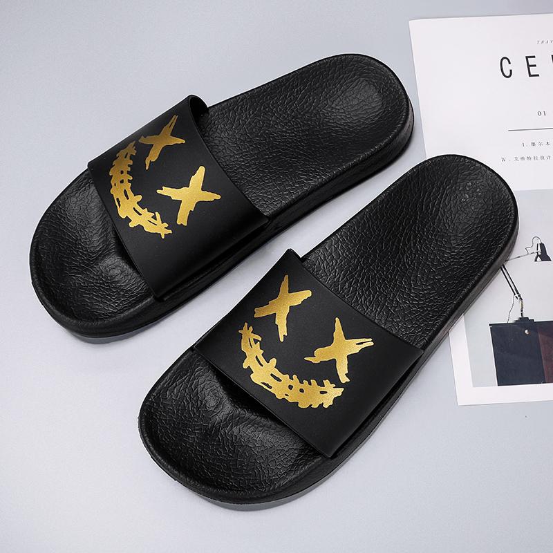 

Мужские тапочки, сандалии, толстая подошва, унисекс, мягкая и удобная, нескользящая, для дома и улицы, мужская обувь, толстая подошва, ванная комната 4647 чёрный