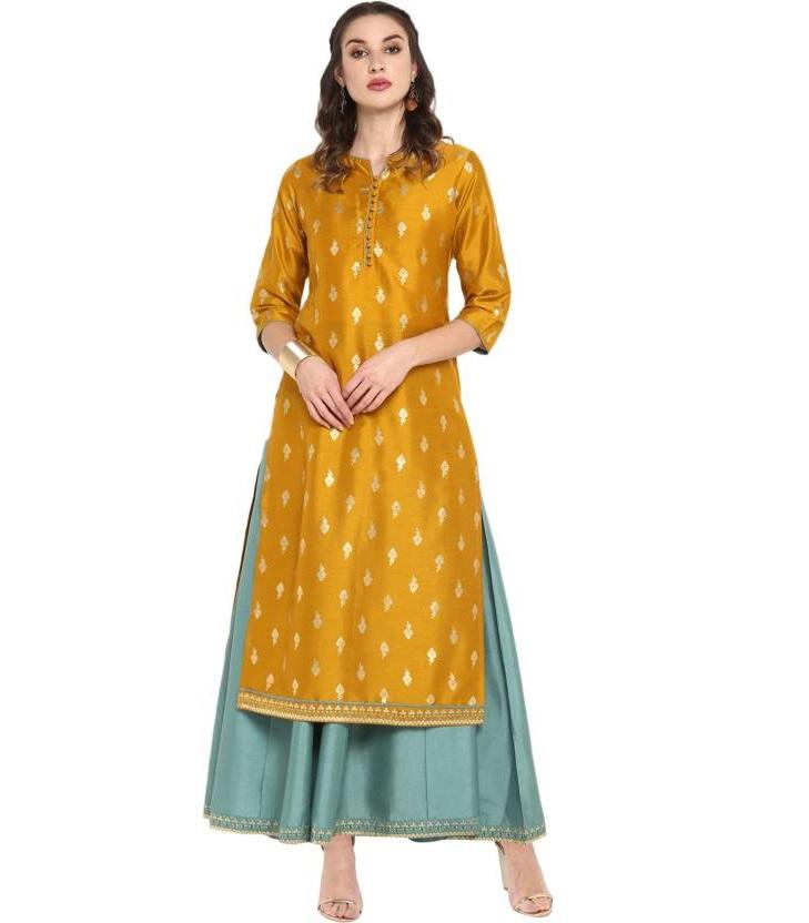 Set de jachete etnice Kurta din poli mătase pentru femei, de designer pentru petrecere, tunică de top indiană Bollywood Kurti