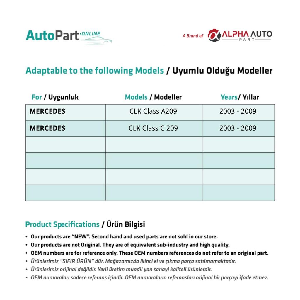 Rear RIGHT Door Window Regulator Repair Kit For Mercedes CLK Class A209, C209